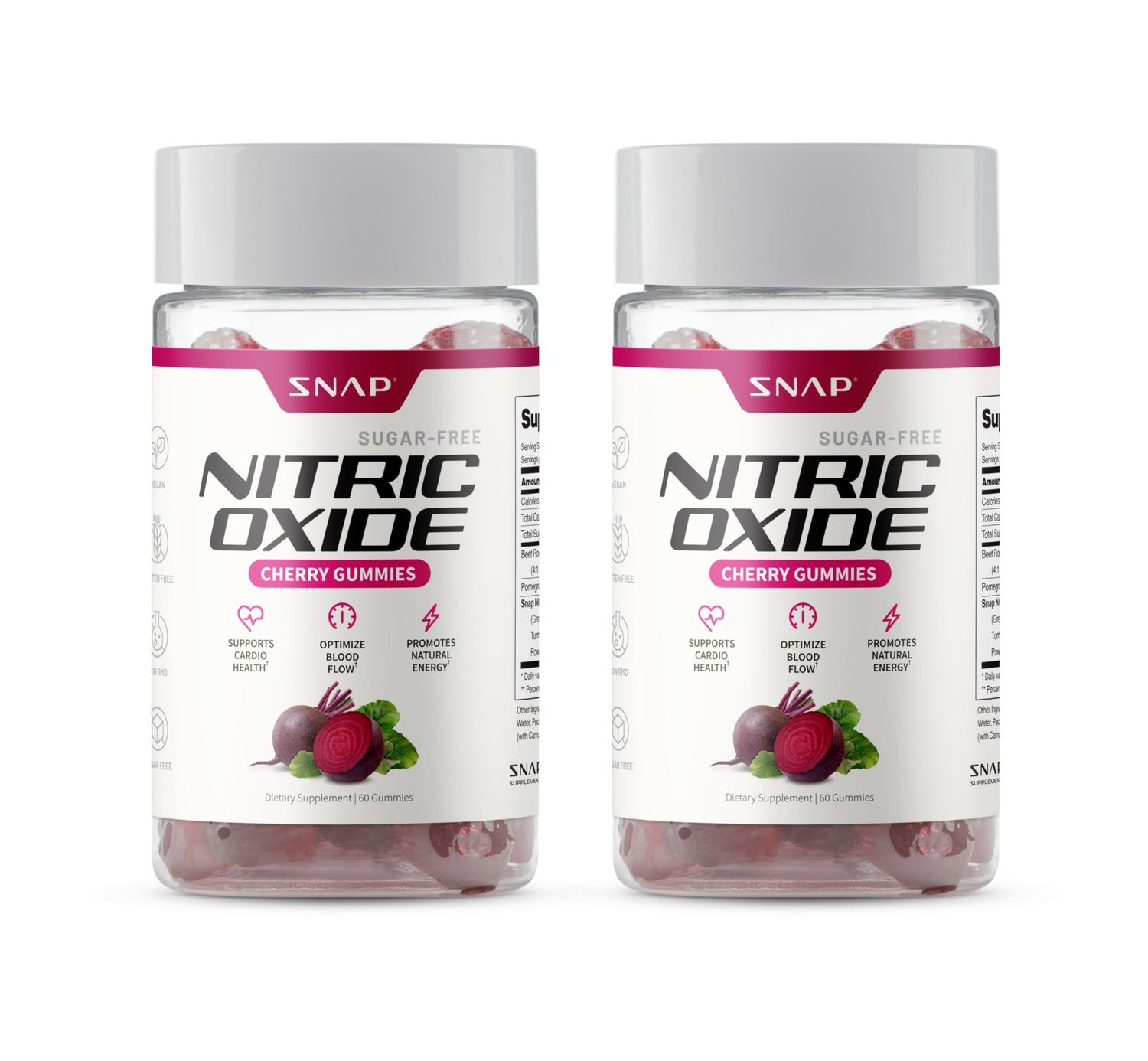 Snap Supplements Nitric Oxide Beet Root Gummies - Support Healthy Blood Circulation, 120 Gummies