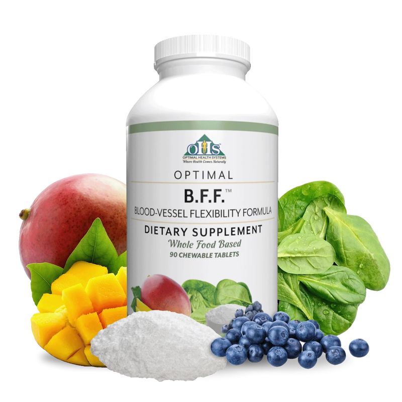 Optimal Health Systems BFF Chewable | Blood-Vessel Flexibility Formula | Circulation &amp; Oxygen Flow Supplement | Nitric Oxide Boost | 50+ Powerful Ingredients | 90 Tablets