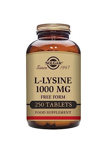 Solgar L-Lysine 1000 mg, 250 Tablets - Enhanced Absorption and Assimilation - Promotes Integrity of Skin and Lips - Collagen Support - Amino Acids - Non-GMO, Vegan, Gluten Free - 250 Servings