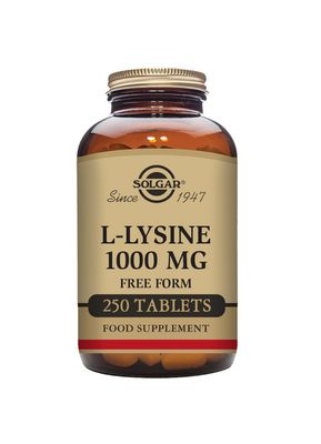 Solgar L-Lysine 1000 mg, 250 Tablets - Enhanced Absorption and Assimilation - Promotes Integrity of Skin and Lips - Collagen Support - Amino Acids - Non-GMO, Vegan, Gluten Free - 250 Servings