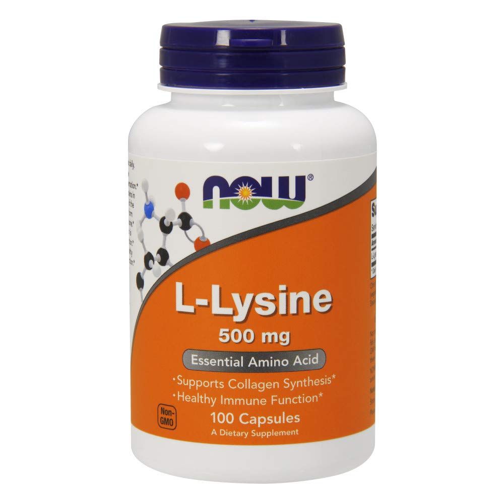 NOW Foods Supplements, L-Lysine (L-Lysine Monohydrochloride) 500 mg, Amino Acid, 100 Veg Capsules