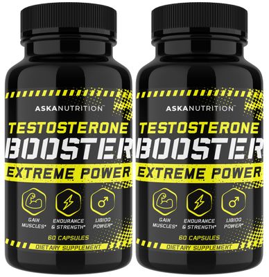 Testosterone Booster for Men - Male Enhancing Supplement with Horny Goat Weed & Tongkat Ali - Muscle Builder Enlargement Pills - Natural Test Booster Increased Desire, Energy, Stamina, Libido (2 PACK)