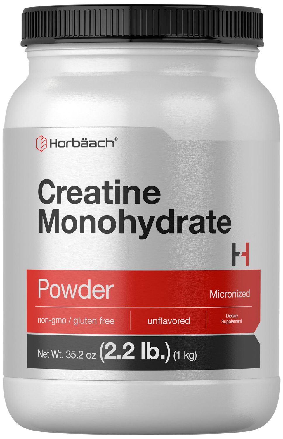 Horbach Creatine Monohydrate Powder | 2.2lbs (35.2 oz) | Micronized and Unflavored | Vegetarian, Non-GMO, and Gluten Free Supplement