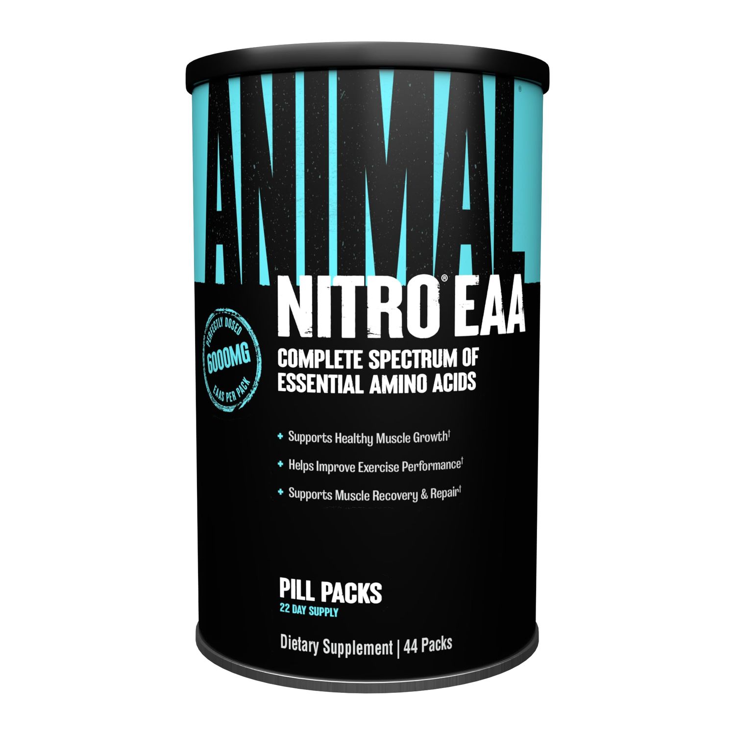 Animal Nitro EAA - Post-Workout Recovery and Repair, Supports Lean Muscle Growth, Complete Spectrum of Essential Amino Acids &amp; BCAA Supplement for Men and Women, 44 Packs