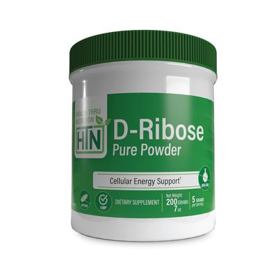 Health Thru Nutrition D-Ribose Pure Powder | Cellular Energy Support | Non-GMO Gluten and Soy Free 200g