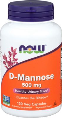 Now Foods D-Mannose, 120 Caps 500 mg (Pack of 3)