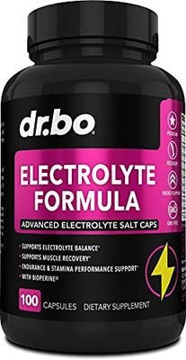 Electrolyte Pills Supplement Salt Tablets - Electrolytes Capsules with Potassium, Magnesium, Sodium, Chloride, Calcium Replacement for Keto, Cramps &amp; Rehydration Salts Supplements - 100 Hydration Caps