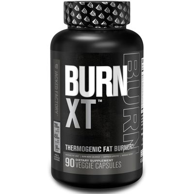 Jacked Factory Burn XT Black Thermogenic Fat Burner - Weight Loss Supplement, Appetite Suppressant, Nootropic Energy Booster | TeaCrine, Acetyl L-Carnitine, Green Tea Extract - 90 Veg Diet Pills