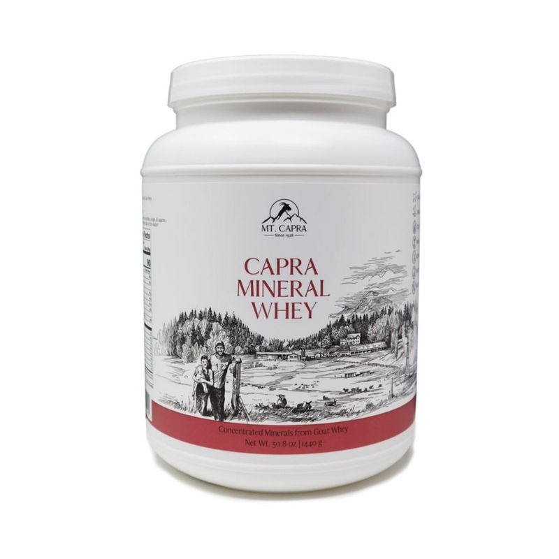 MT. CAPRA SINCE 1928 Capra Mineral Whey | A Whole Food, Bio-Available Mineral/Electrolyte Supplement from Goat Milk Whey, Rich in Potassium, Alkalizing - 50.8 Ounce Powder