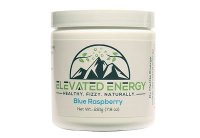 Healthy Energy Drink Powder - Stevia &amp; Natural Caffeine | Elevated Energy Fizzy Drink Mix | Blue Raspberry | 30 Servings