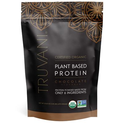 Truvani Vegan Pea Protein Powder | Chocolate | 20g Organic Plant Based Protein | 20 Servings | Keto | Gluten &amp; Dairy Free | Low Carb | No Added Sugar