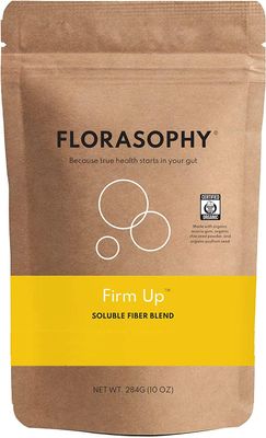 Florasophy Firm Up Organic Soluble Fiber Supplement for Digestive Gut Health, Diarrhea Control &amp; IBS Relief, Gluten Free Vegan Prebiotic Powder, One Month Supply