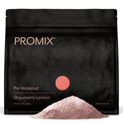 Promix Pre-Workout Powder, Strawberry Lemon - Maximize Focus &amp; Performance - Helps Muscle Gain, Endurance &amp; Enhanced Energy - Vitamin B12, Caffeine, Beta-Alanine &amp; L-Tyrsosine - Gluten &amp; Dairy-Free