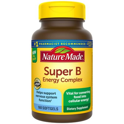 Nature Made Super B Energy Complex, Dietary Supplement for Brain Cell Function Support, 160 Softgels, 160 Day Supply