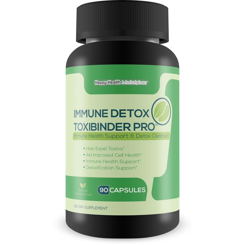 Immune Detox Toxibinder Pro - Detox &amp; Immune Support Supplement - Help Expel Toxins - Natural Detox Cleanse - Psyllium, Vitamin C, Ginger, Zinc, Dandelion Root - Full Body Detox Immune Boost Support