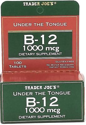 Trader Joe&#39;s Under The Tongue B-12 1000 mcg Dietary Supplement, 100 Tablets