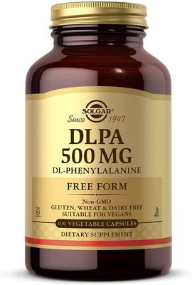 Solgar DLPA 500 mg, 100 Vegetable Capsules - Free Form DL-Phenylalanine - Supports Central Nervous System - Vegan, Gluten Free, Dairy Free, Kosher - 100 Servings