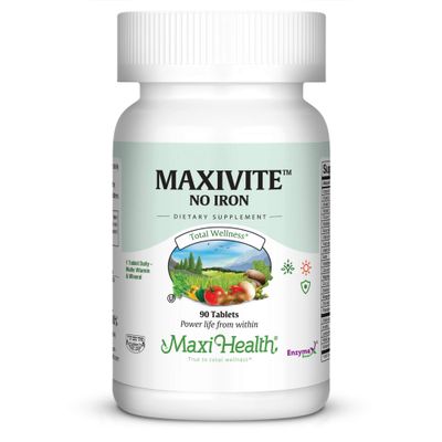 MaxiVite - No Iron - One a Day Multi Vitamin, 90 Tabs - Gluten Free - Kosher