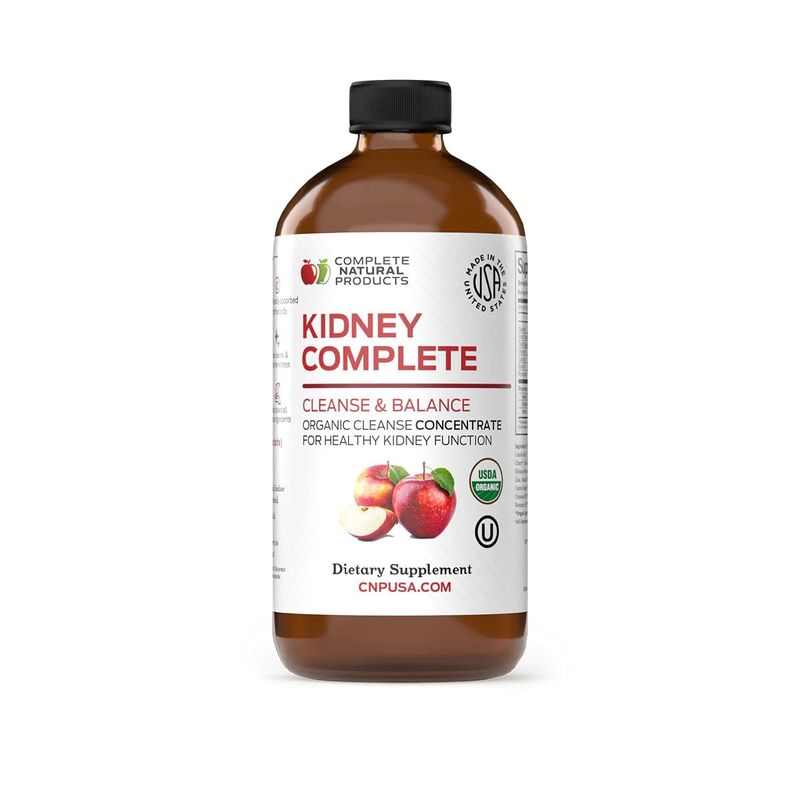 Complete Natural Kidney Complete - Liquid Dietary Supplement for Kidney Support, Cleanse, and Detox with Apple Cider Vinegar, Lemon, Organic Chanca Piedra, Beet, Citric Acid, Vitamin C, &amp; More - 12oz
