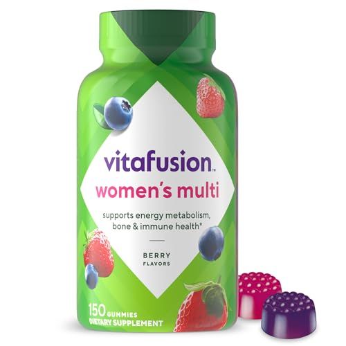 Vitafusion Womens Multivitamin Gummies, Berry Flavored Daily Vitamins for Women With Vitamins A,C,D,E,B-6 and B-12, Americas Number 1 Gummy Vitamin Brand, 75 Days Supply, 150 Count (Package May Vary)