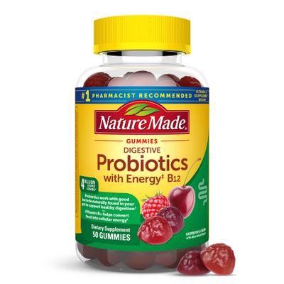 Nature Made Digestive Probiotics and Energy B12 Gummies, Probiotics for Women and Men, 50 Probiotic Gummies, 25 Day Supply