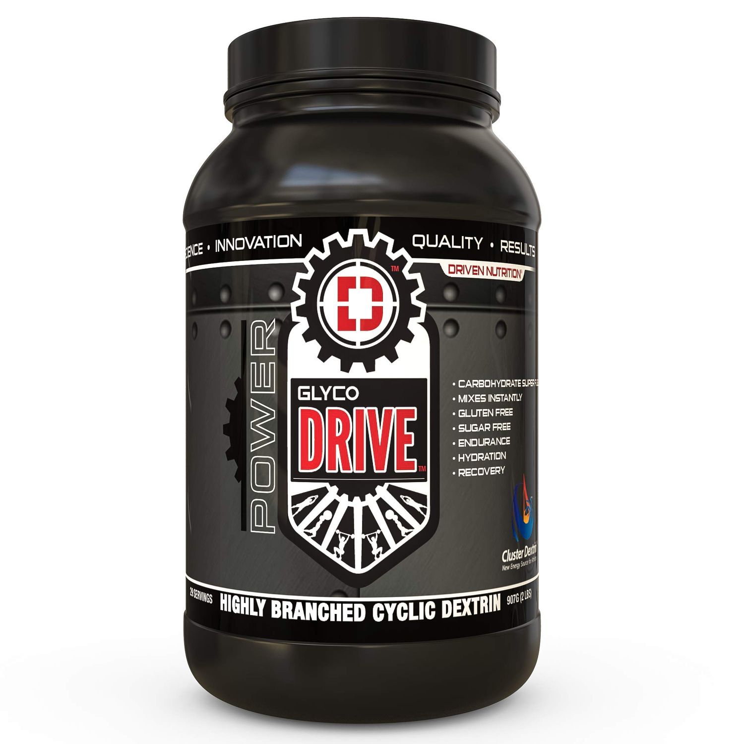 Driven GlycoDrive Highly Branched Cyclic Dextrin, 2lbs, Carbohydrate Powder - Replenish Muscle Glycogen Levels, Pre, Intra, &amp; Post-Workout - Energy, Endurance, Fast Recovery