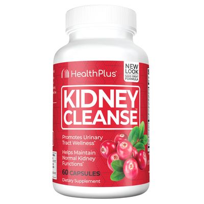 Health Plus Advanced Kidney Cleanse with Cranberry Extract, Turmeric Root and CoQ10, Helps Support Healthy Kidney Function & Urinary Tract Wellness, 60 Capsules