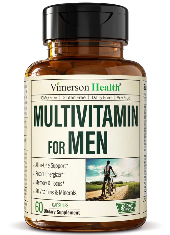 Multivitamin for Men - Daily Mens Multivitamins &amp; Multiminerals with Vitamin A, C, D, E, B12, Zinc &amp; More Essential Vitamins for Men - Mens Vitamins for Energy, Focus, and Mens Health. 60 Capsules