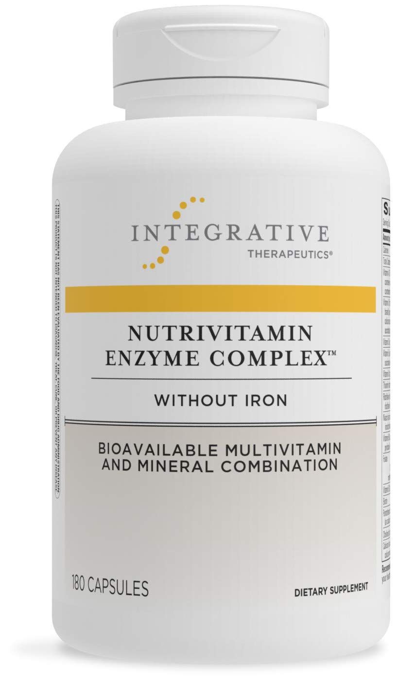Integrative Therapeutics NutriVitamin Enzyme Complex - Mineral Supplement - Multivitamin &amp; Mineral Supplements with Vitamins C, E &amp; Microbial Digestive Enzymes - Iron &amp; Dairy Free - 180 Capsules