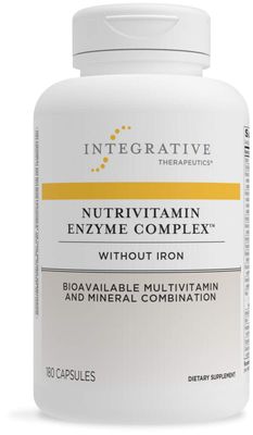 Integrative Therapeutics NutriVitamin Enzyme Complex - Mineral Supplement - Multivitamin &amp; Mineral Supplements with Vitamins C, E &amp; Microbial Digestive Enzymes - Iron &amp; Dairy Free - 180 Capsules