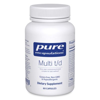 Pure Encapsulations Multi T/D - Multivitamin &amp; Mineral Supplement - for Daily Wellness, Cardiovascular &amp; Immune Health* - Rich in Vitamins &amp; Minerals - Gluten Free &amp; Vegetarian - 60 Capsules