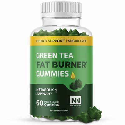 Nobi Nutrition Green Tea Fat Burner Gummies for Weight Loss | Metabolism Boost &amp; Appetite Suppressant with Green Coffee Bean Extract &amp; Garcinia Cambogia | Pills to Burn Belly Fat for Women &amp; Men