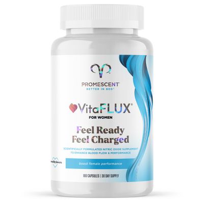 Promescent VitaFLUX Women's Nitric Oxide Booster Supplement, Boost Energy &amp; Performance - Therapeutic Dose of Essential Amino Acids L Arginine, L Citrulline, L Carnitine, Zinc (180 Capsules)