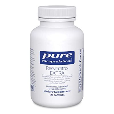 Pure Encapsulations Resveratrol EXTRA - 100 mg Trans-Resveratrol - For Healthy Cellular &amp; Cardiovascular Function* - Antioxidants Supplement - Non-GMO &amp; Gluten Free - 120 Capsules