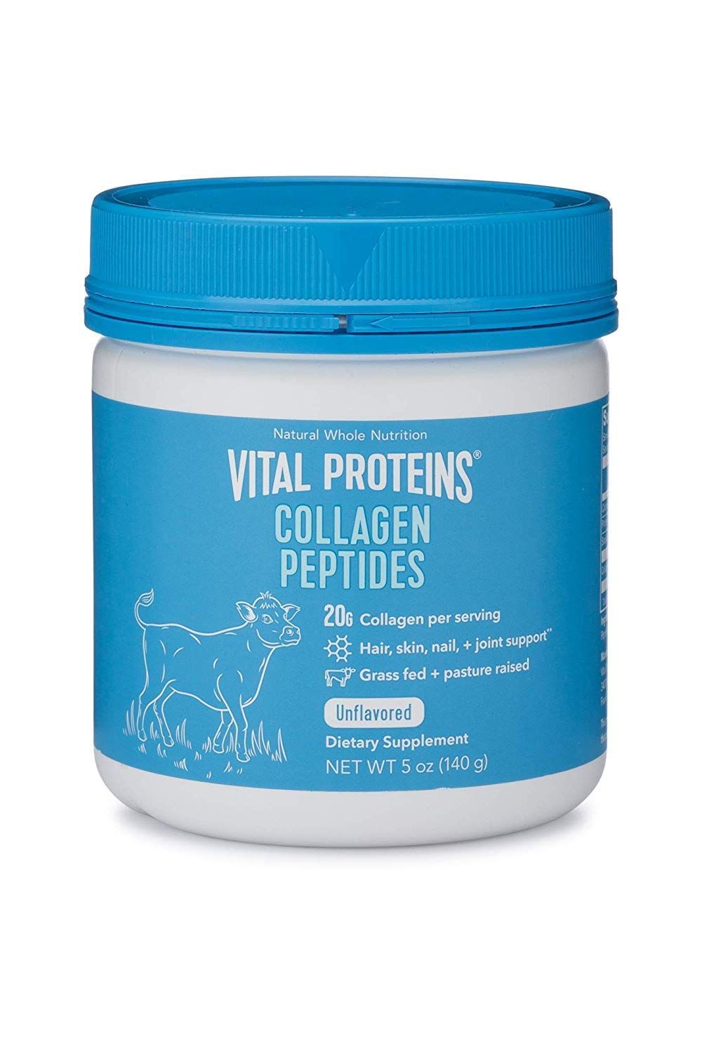 Vital Proteins Grass Fed Collagen Peptides Powder Supplement (Type I, III) for Skin Hair Nail Joint - Hydrolyzed Collagen - Dairy and Gluten Free - 20g per Serving - Unflavored 5 oz Canister