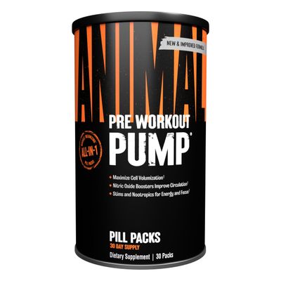 Universal Nutrition Animal Pump Pre-Workout, Nitric Oxide, Creatine, Energy Supplement,30 PACKS