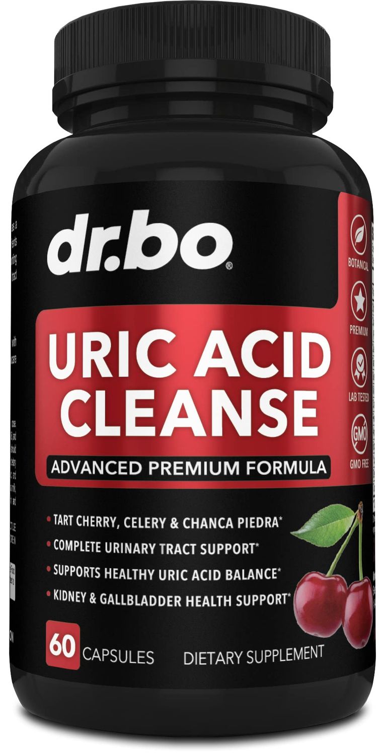 Uric Acid Cleanse Support Supplement - Kidney Herbal Supplements Pills with Chanca Piedra, Celery &amp; Tart Cherry Extract Formula - Joint Support, Uric Acid Flush &amp; Kidney Cleanse Detox Purge Capsules