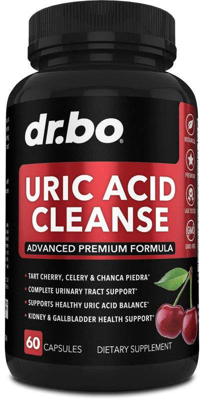 Uric Acid Cleanse Support Supplement - Kidney Herbal Supplements Pills with Chanca Piedra, Celery &amp; Tart Cherry Extract Formula - Joint Support, Uric Acid Flush &amp; Kidney Cleanse Detox Purge Capsules