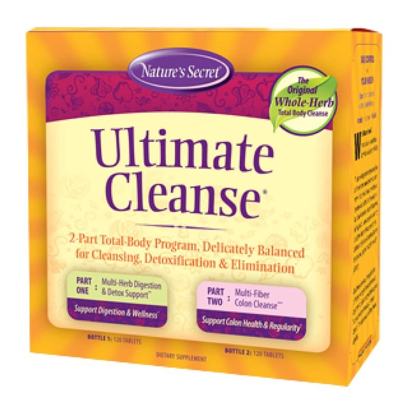 Nature&#39;s Secret Ultimate Cleanse 2-Part Total Body Detoxification &amp; Elimination Supports Digestion, Wellness, Colon Health &amp; Regularity - Multi-Herb Digestion &amp; Multi-Fiber Cleanse - 240 Tablets