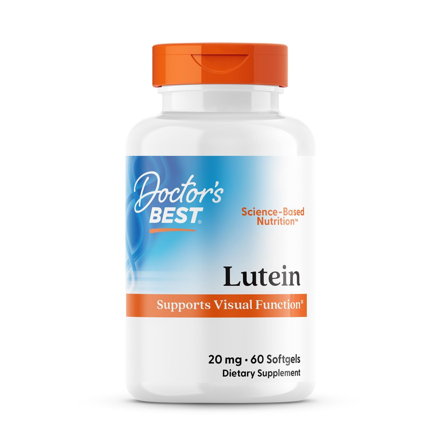 Doctor&#39;s Best Lutein with Gluten Free, Vision Support, 60 Softgels