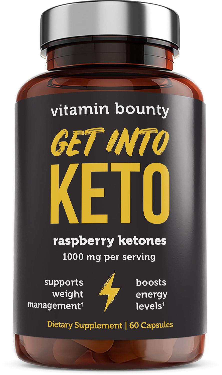 Vitamin Bounty Get Into Keto Pills - Premium Raspberry Ketones, Promotes Ketosis for Women and Men, Supports Keto Diet, Green Tea, Boosts Energy, Non-GMO - 60 Capsules