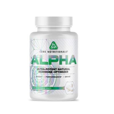 Core Nutritionals Alpha Platinum Ultra-Potent Natural Hormone Optimizer, Anabolic Testosterone Booster and Estrogen Blocker, (56 Capsules)