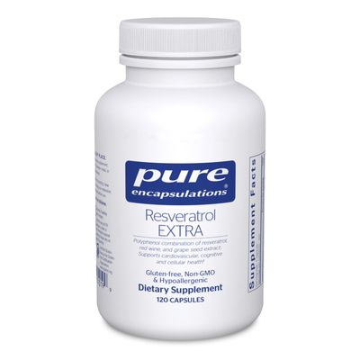 Pure Encapsulations Resveratrol EXTRA - 100 mg Trans-Resveratrol - For Healthy Cellular &amp; Cardiovascular Function* - Antioxidants Supplement - Non-GMO &amp; Gluten Free - 120 Capsules