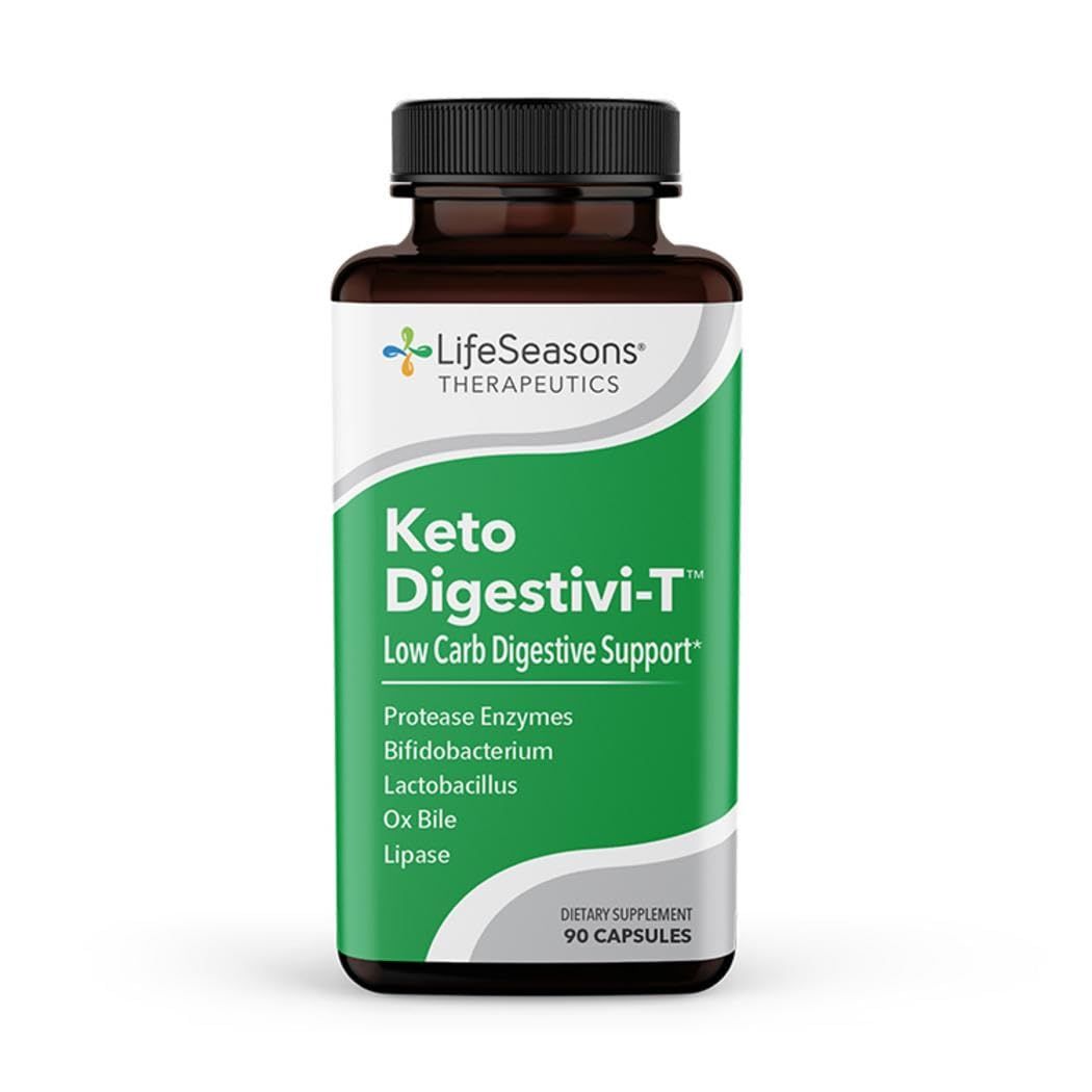 LifeSeasons - Keto Digestivi-T - Low-Carb Digestion Support - Supplement for Nutrient Absorption &amp; Gut Health - Relief for Bloating &amp; Digestive Discomfort - Probiotic - 90 Capsules