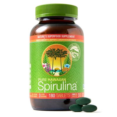 Nutrex Hawaii, Pure Hawaiian Spirulina - 1000 mg Tablets - Hawaiian Grown Natural, Nutrient Rich Superfood - Immune Support, Detox &amp; Energy - Vegan Complete Protein, Non-GMO, Original, 180 Count