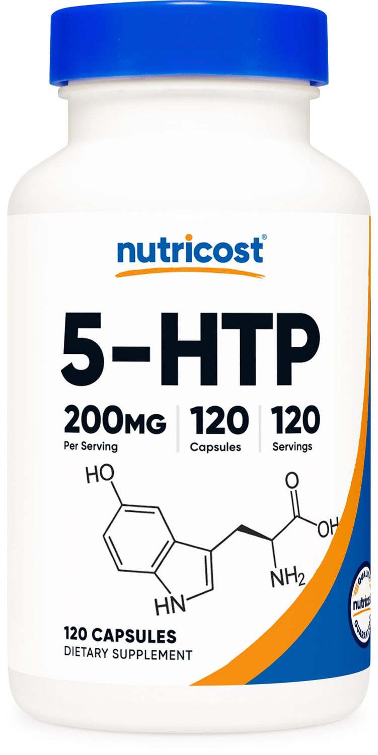 Nutricost 5-HTP 200mg, 120 Vegetarian Capsules (5-Hydroxytryptophan) - Non-GMO &amp; Gluten Free