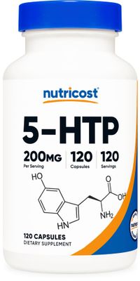 Nutricost 5-HTP 200mg, 120 Vegetarian Capsules (5-Hydroxytryptophan) - Non-GMO &amp; Gluten Free