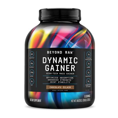 BEYOND RAW Dynamic Gainer | High-Tech Mass Gainer | Optimized Absorption, Enhanced Strength, and Joint Stability | Chocolate clair | 15 Servings