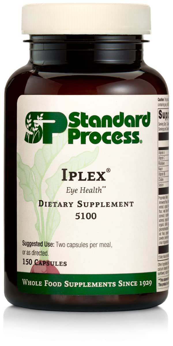 Standard Process Iplex - Whole Food Vascular Supplement, Eye Health and Eye Support with Shiitake Mushroom, Phosphoric Acid, Rice Bran, Organic Carrot, Arrowroot Flour, Alfalfa - 150 Capsules