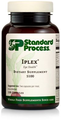 Standard Process Iplex - Whole Food Vascular Supplement, Eye Health and Eye Support with Shiitake Mushroom, Phosphoric Acid, Rice Bran, Organic Carrot, Arrowroot Flour, Alfalfa - 150 Capsules